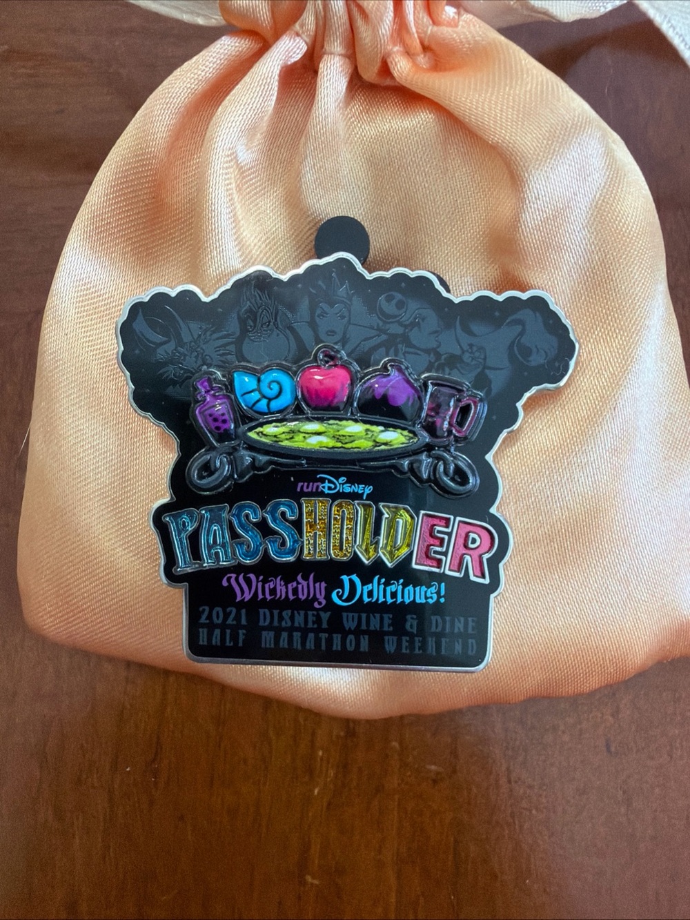 Disney 2021 RunDisney Wine & Dine Marathon Wickedly Delicious Passholder Pin